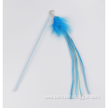 colorful feathers plastic stick cat teaser with bell